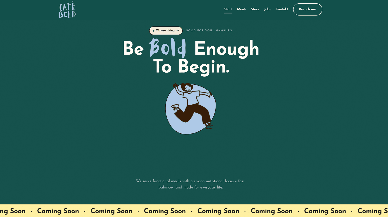 Screenshot der Website Café Bold